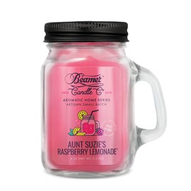 Beamer Beamer Candle Co. - Aunt Suzie's Raspberry Lemonade Candle C Sweet Raspberry & Zesty Lemon Scent - Odor Eliminating - High Fragrance - Small 4oz Mason Jar - 22 Hour Burn Time