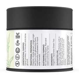 Mécne Té verde matcha japonés orgánico en polvo - Recogido a mano, primera cosecha, matcha de grado ceremonial, molido en piedra  Origen único, finca