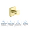 KIBI Blaze Bathroom Towel Hook – Brushed Gold Wall Mounted