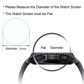 FINENIC Universal Round Watch HD Screen Protector. Anti-Scratch, Anti-Fingerprint, Tempered Glass (37mm Diameter) (3 Pack)