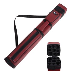 GSE Games & Sports Expert 3x6 Hard Pool Cue Case, Billiard Stick Carrying Bag for 3 Sticks, Holds 3 Butts and 6 Shafts, Pool Cue Cases, Billiards Accessories - Burgundy