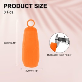 PATIKIL 8 Pack Silicone Travel Sleeves for Toiletries Elastic Leak Proofing Bottle Cover Travel Essentials for Women Men Travel Size Toiletries, Orange