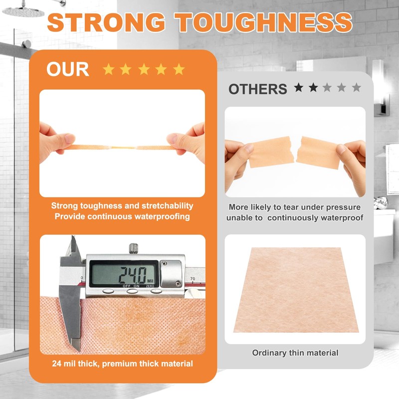 42 Sq Ft Waterproof Membrane Band Roll, 5" x 100