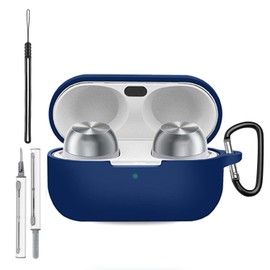 Case for Technics EAH-AZ100, Silicone Protective Cover for Technics EAH-AZ100,Full-Body Shockproof Cover with Scratch Protection, with Keychain & Lanyard and Cleaner Kit，Blue