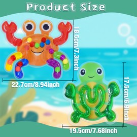 AEYAKA Montessori Colour Sorting Toy - Sensory Game for Educational Learning Activity, Tortoise and Crab Shape Calming Toy for Toddlers Children Adults