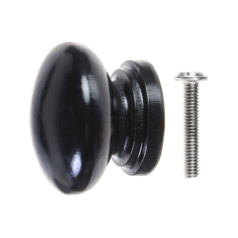 12pcs Black Wood Knobs, Mushroom Shape Cabinet Knobs Vintage Drawer
