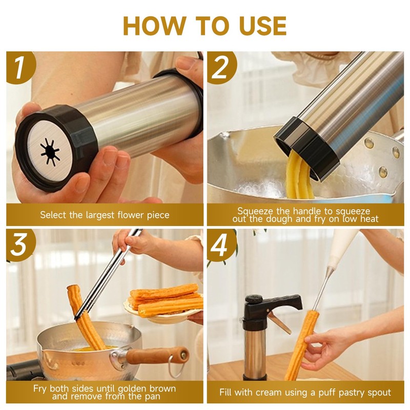 Stainless Steel Churro Maker, Churro Making Kit, Churro Gun, Churro