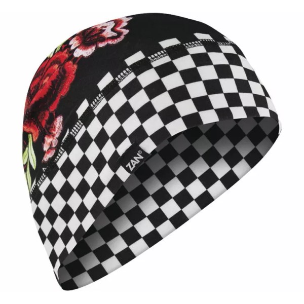 Zan Checkered Floral SportFlex Beanie/Helmet Liner WHLL421