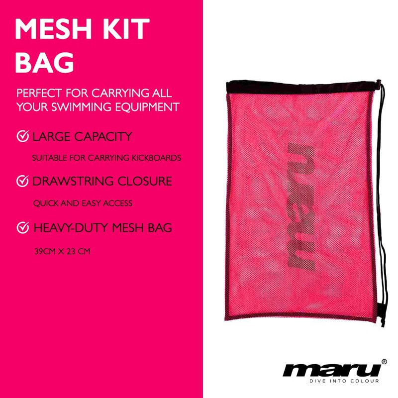 Maru Mesh Drawstring Swim Kit Bag (Pink)