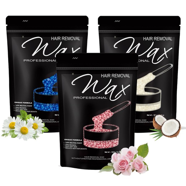 FEAMIRIA Wax Beads, Hard Wax Beads, 2lb, Pack of 3,