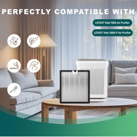 Vital 100S HEPA Air Purifier Filter Replacement, Compatible with LEVOIT Vital 100S and Vital 100S-P Air Purifier, Vital 100S-RF, LRF-V102-WUS, 2-in-1 High-Efficiency Activated Carbon, 2 Pack