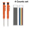 Deep Hole Solid Carpenter Pencil Set, Including 2 Counts Pencil