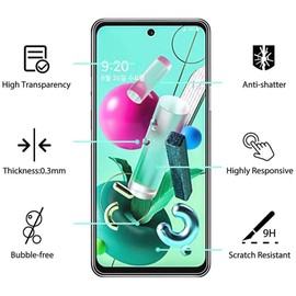 [2 Pack] for LG K92 5G Screen Protector, 9H Hardness Ultra Thin Screen Tempered Glass for LG K92 5G (Clear)