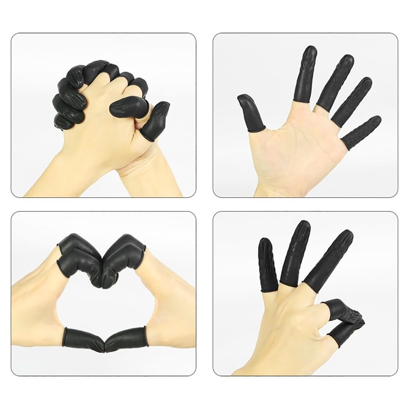 ccHuDE 200 Pcs Latex Finger Cots Fingertips Protective Cots Rubber