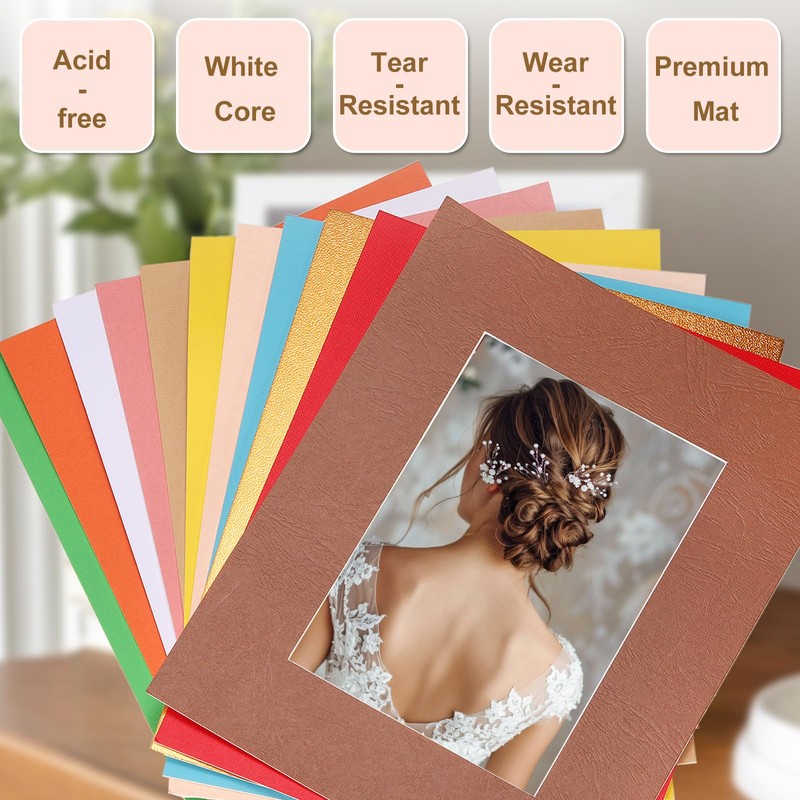 uxcell Picture Mats, 8 x 10 Mat Board Center for