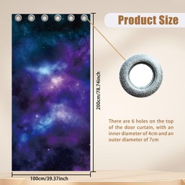 CHGCRAFT Galaxy Door Style Curtain for Doorway Space Nebula Doorway Curtains Room Divider Curtains Folding Doors Curtain For Closet Door Bedroom Living Room Doorways, 39x79 Inch