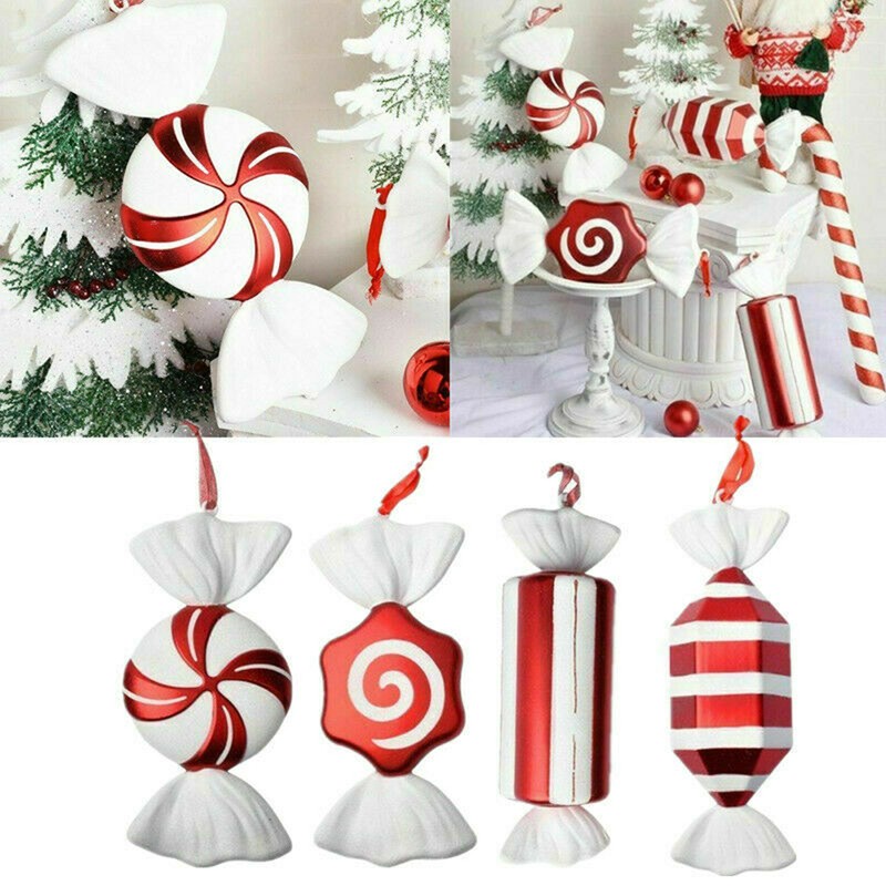 Christmas Decoration 32CM Red and White DIY Candy Hanging Pendant