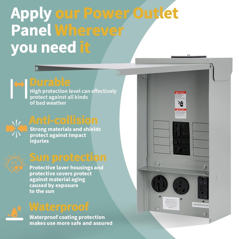 Electrical Panel RV Electrical Outlet Panel with Breaker Prewired Circuit