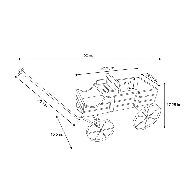 Shine Company Decorative Large Buckboard Wagon Garden Planter - Green