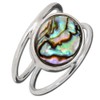 I-be, Paua Shell Abalone Ring, 925 Silver, 1082-2B/10x12, Silver, Abalone
