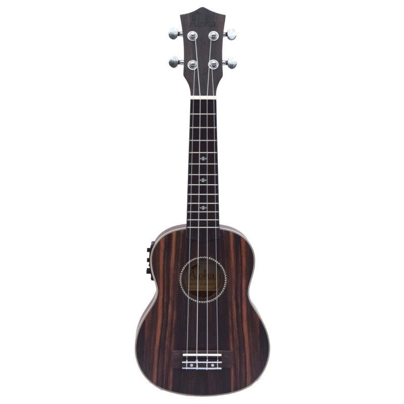 Aloha Ukulele Ebony Wood, Many Sizes, W/Wt EQ (Canadian brand)