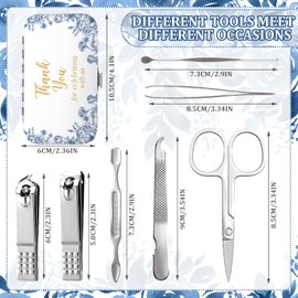 25 Pack Wedding Favors for Guest Wedding Scripture Manicure Sets Blue Flowers Stainless Steel Nail Clipper Set Thank You for Celebrating with Us for Ceremony Bridal Shower Party Gifts Favors