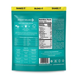 Designer Wellness Designer Wellness, Soy Isolate Protein Powder with Biotin, Hyaluronic Acid, and Prebiotics, Vegan, 0 Sugar, Non-GMO, Angel Cake Vanilla, 1.87 lb