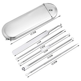 vgggrd Blackhead Remover, Comedone Squeezer Set, Professional Pimple Tool, Tweezers Set with Metal Box, Acne Whiteheads, Blackhead Remover for All Skin Types