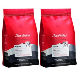 Juan Valdez | 2 Pack Café Molido Volcán, Intenso y Tostado de Colombia, Notas de Caramelo y Cacao, Selección Premium | 250 g cada uno