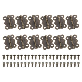 MECCANIXITY Butterfly Hinges 1.6 Inch 180-Degree Mini Decorative Floding Hinges with Screws for Cabinet Door Box Furniture Jewelry Hardware (Bronze, Pack of 12)