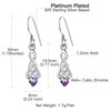 Hypoallergenic Earrings Celtic Knot, Amethyst Dangling Earrings, February Birthstone Earrings,