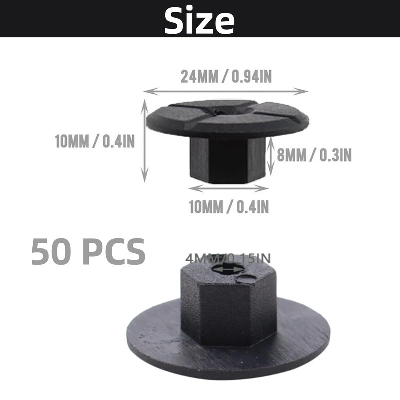 Wjelet 2019900050 Plastic Nut Without Thread Black Wing Nut M6