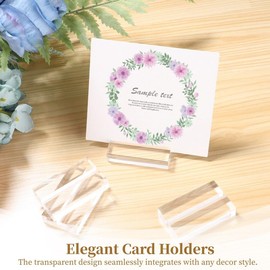 Lnrueg 40 Pcs Acrylic Place Card Holders, 1.97'' Transparent Sign Holders, Menu Holders with Card Slot, Table Numbers Display Stands for Wedding Party Banquet Meeting