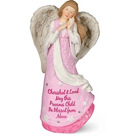 Angel Blessings Cross Figurine - Girl, 6-1/4" High, 13162