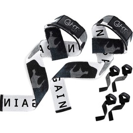 G5 HT SPORT Straps (Padded) Bodybuilding Training Men Women Weight Lifting Straps for Powerlifting Deadlifts Weightlifting (Camo)