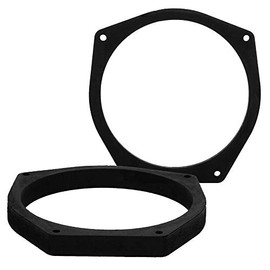 [1 Pair] 165 mm MDF Speaker Rings Compatible with Honda Civic, Accord, CRX, Prelude, Suitable for Front Door, Colour: Black, Waterproof