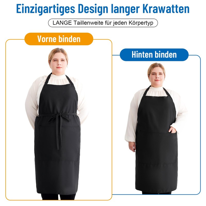 Livdouyu Plus Size Aprons for Women, Funny Black Aprons Adjustable
