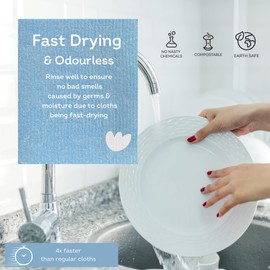 EKOH Swedish DishCloths 12 Pack, Reusable Paper Towels, Swedish Dish Cloths for Kitchen, Reusable Paper Towels Washable,Eco Friendly Cellulose Sponge, Blueberry