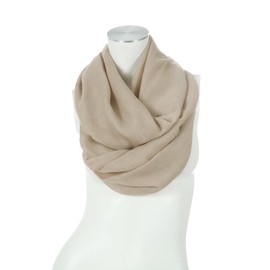 Majea Loop Cary Basic Women's Shawl Women's Scarf Neckerchiefs Plain Scarf - Beige 1, size: 170x80