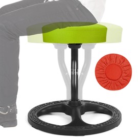 Upaloop Fitness Seat, ADHD Chair Stool for Stability, Balance, Yoga, Office, School, Wellness, Active Sitting Non-Slip Base One Seat with Extra Washable Cover
