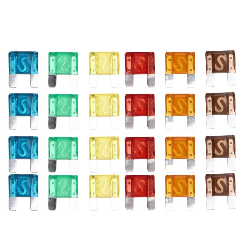 24Pcs Automotive Fuse Assortment Kit with Storage Box Zinc Alloy