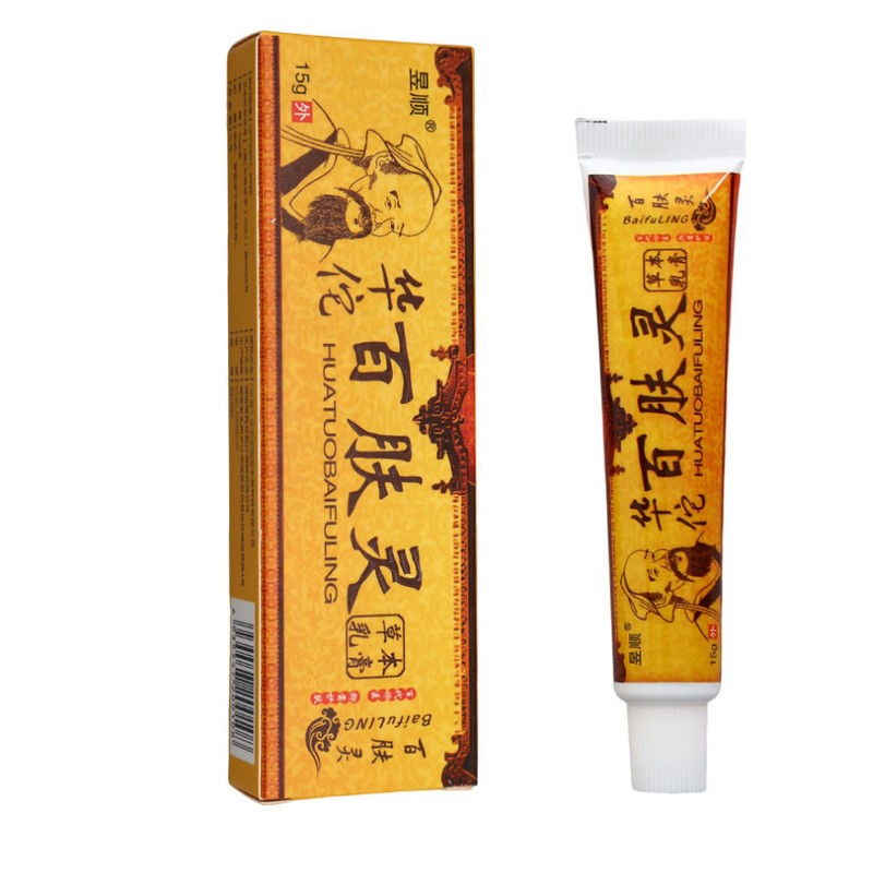 Baifuling Krim Herba Cina Semulajadi Untuk Masalah Jerawat Kulit 15g