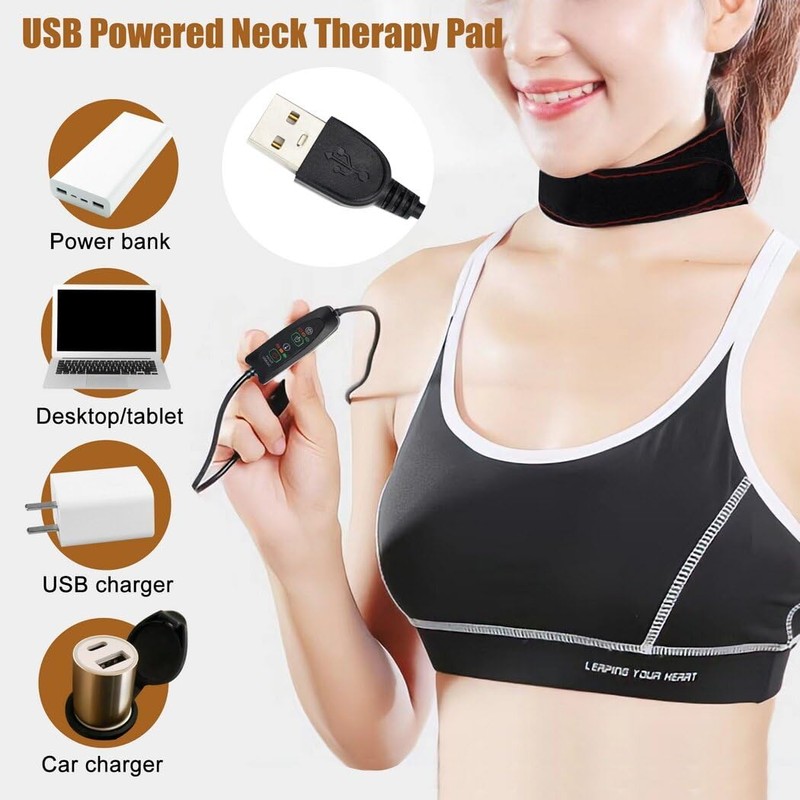 Heated Neck Wrap for Soreness Relief: USB Powered, 3-Level Temperature
