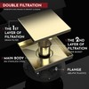 WEBANG 6 Inch Square Shower Drain Gold Floor Drain with