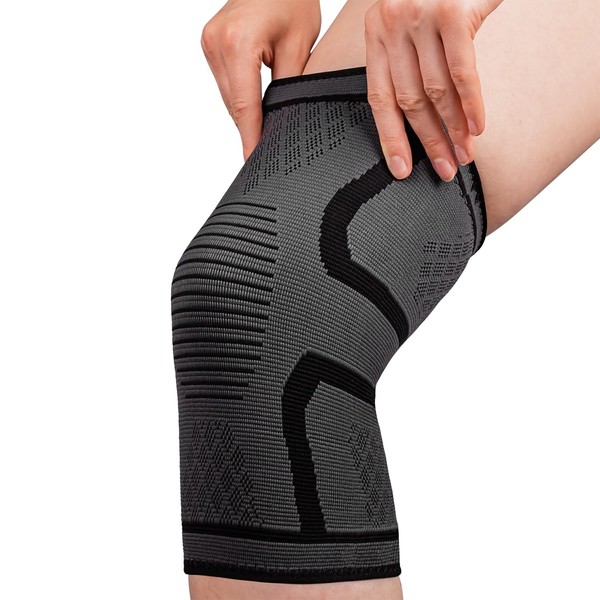 Pure Health Knee Support Brace Compression Sleeve for Arthritis, Joint Pain, Ligament Injury, Meniscus Tear, ACL, MCL, Tendonitis, Pain Relief (Pack 1 Medium)