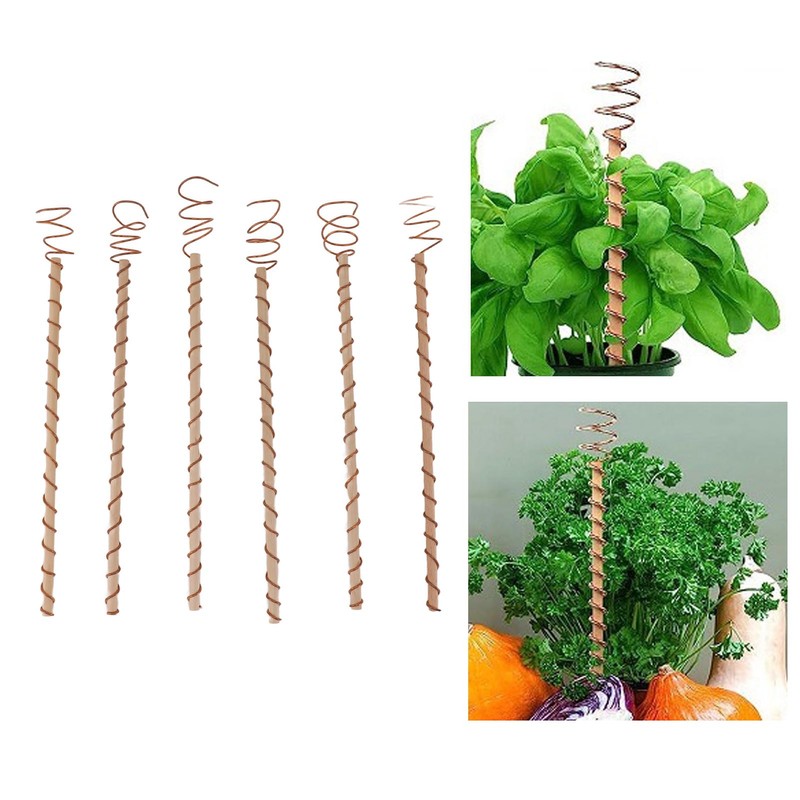 6PCS Electroculture Stakes Stable Support Garden Antenna Copper Coil for