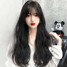 Long hair wavy full wig milk brown (WFLOQM3) / 긴머리 웨이브 통가발 밀크브라운 (WFLOQM3)