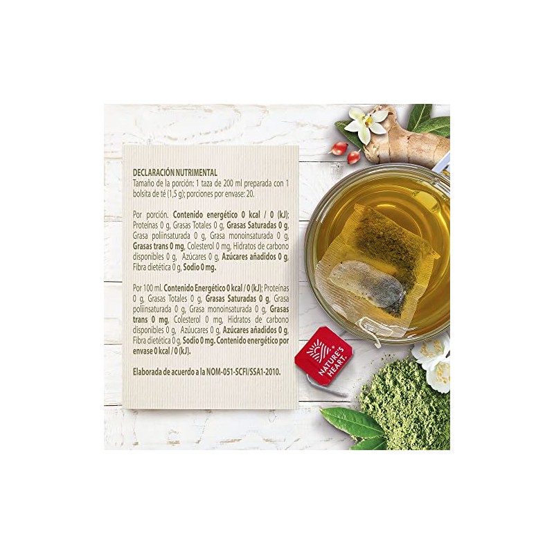 Nature's Heart Té Chai con Especias, 20 sobres