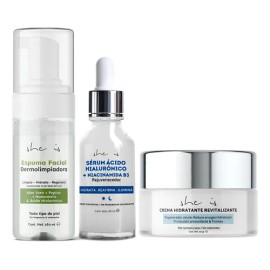 Set Facial Antiedad Plus, She Is Skincare (3 Productos)                                                                                               
