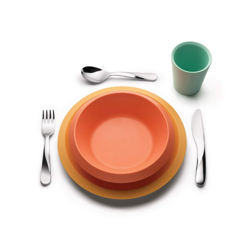 Alessi Giro Kids collection UNS05S1, Children tableware in melamine. Dinner
